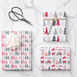 Cute Pastel Sketched Holiday Wrapping Paper Sheets