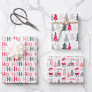 Cute Pastel Sketched Holiday Wrapping Paper Sheets