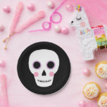 Cute Pastel Skull Halloween Birthday Paper Plate<br><div class="desc">These stylish,  cute paper plates feature a hand drawn skull,  with pastel purple and pink accents. Perfect for a Halloween or Birthday Party!
*Artwork by Orabella Prints</div>
