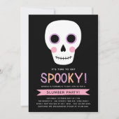 Cute Pastel Skull Halloween Birthday Slumber Party Invitation (Front)