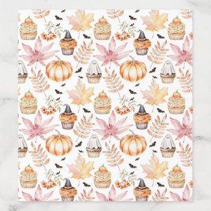Cute Pastel Spooky Cupcakes Pattern Halloween Envelope Liner