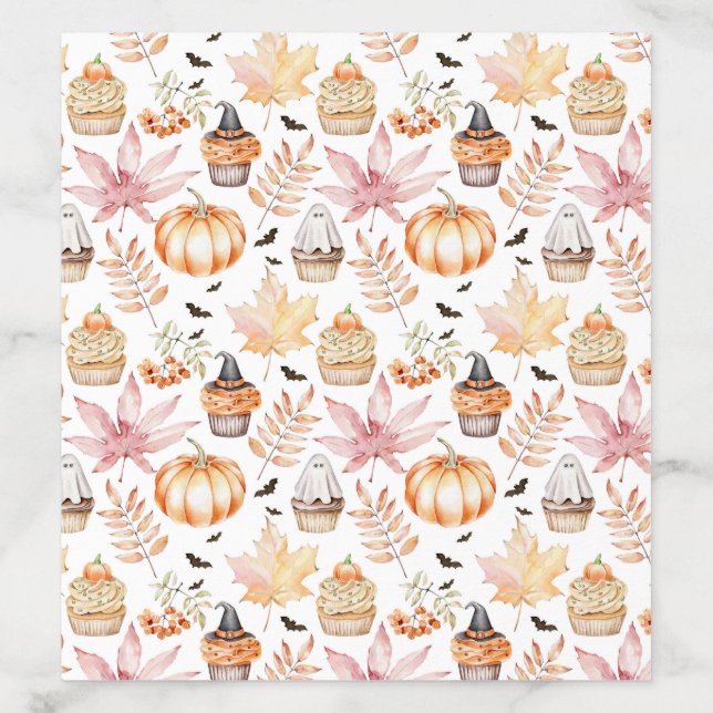 Cute Pastel Spooky Cupcakes Pattern Halloween Envelope Liner (Design)