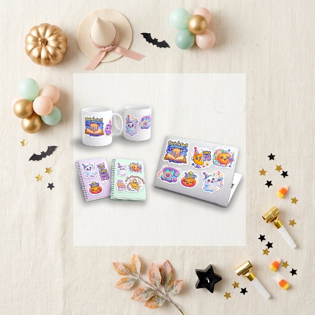 Cute Pastel Spooky Cute Halloween Birthday Set Sticker (Creator Uploaded)