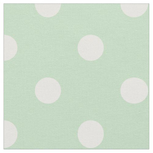 Cute Pastel Spring Green White Polka Dots Fabric 4