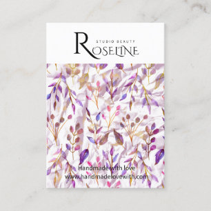 Cute Pastel Spring Purple Flower Earring Display Business Card