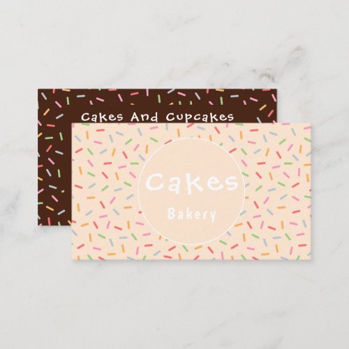  Cute Pastel Sprinkles Bakery Business Card