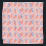 Cute Pastel Strawberry Pattern Pink Bandana<br><div class="desc">Cute and fruity bandana idea for summer in light shades of pink and blue.</div>