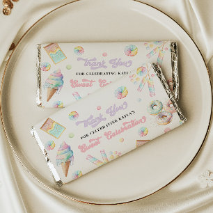 Cute Pastel Sweet Celebration Candyland Birthday Hershey Bar Favors