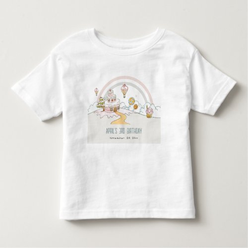 Cute Pastel Sweet Time Candy Land Kids Birthday Toddler T_shirt