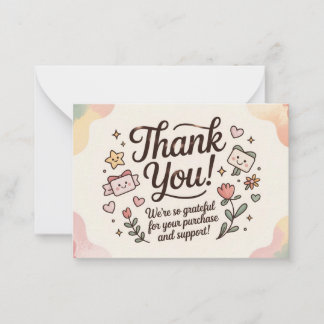 Cute Pastel Thank You Card