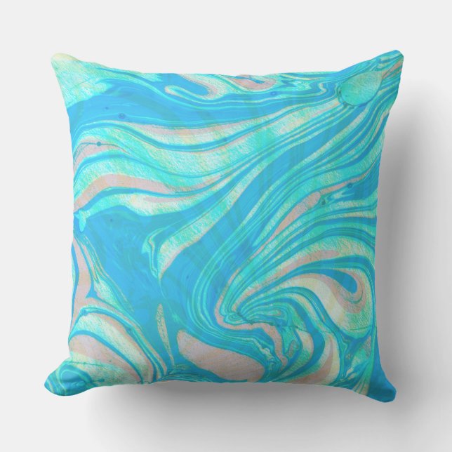 Cute Pastel Tones Marble Stone Throw Pillow (Front)