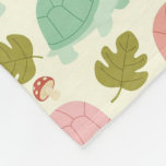 Cute Pastel Turtle Seamless Fleece Blanket