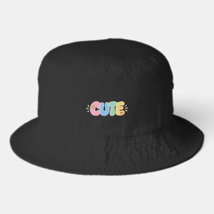 Cute Pastel Typography Black Hat