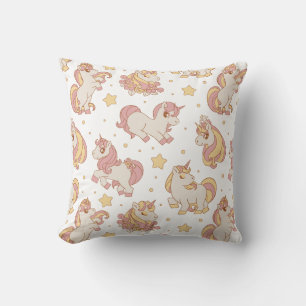Cute Pastel Unicorn Throw Pillow