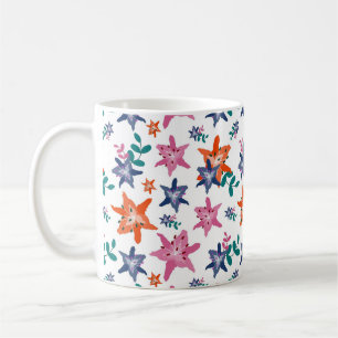 Cute Pastel Water Color Flowers Coffee Mug