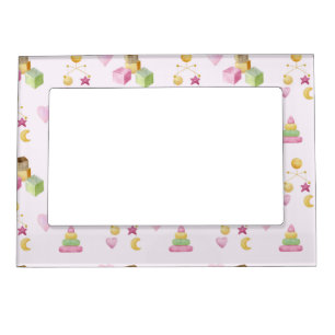 CUTE PASTEL WATERCOLOR BABY GIRL TOYS MAGNETIC FRAME