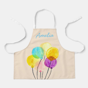 Cute pastel watercolor balloons apron
