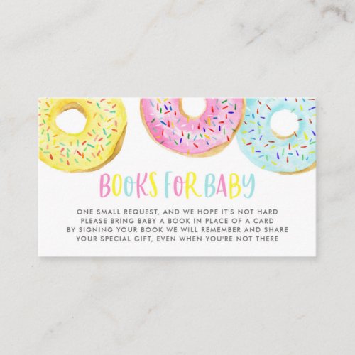 Cute Pastel Watercolor Donuts Book Request Enclosure Card