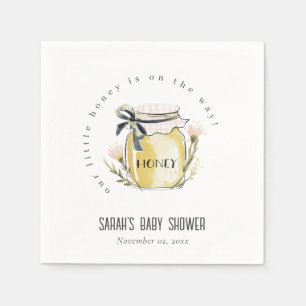 Cute Pastel Watercolor Honey Jar Baby Shower Napkins
