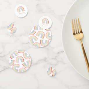 Cute Pastel Watercolor Rainbow Baby Shower Confetti
