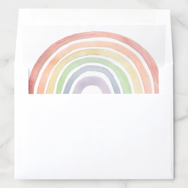 Cute Pastel Watercolor Rainbow Baby Shower Envelope Liner (In Envelope)
