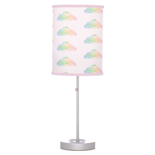 Cute Pastel Watercolor Rainbow Cloud Accent Lamp