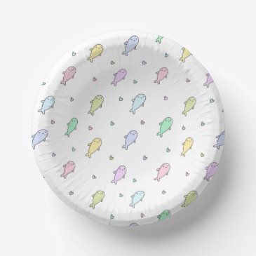 Cute Pastel Whales - Kids Birthday Paper Bowls