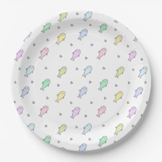 Cute Pastel Whales NBaby Shower or Kids Birthday