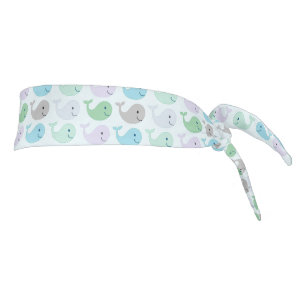 Cute Pastel Whales Pattern Tie Headband