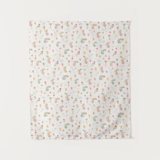Cute Pastel Whimsical Characters Nursery Tapestry