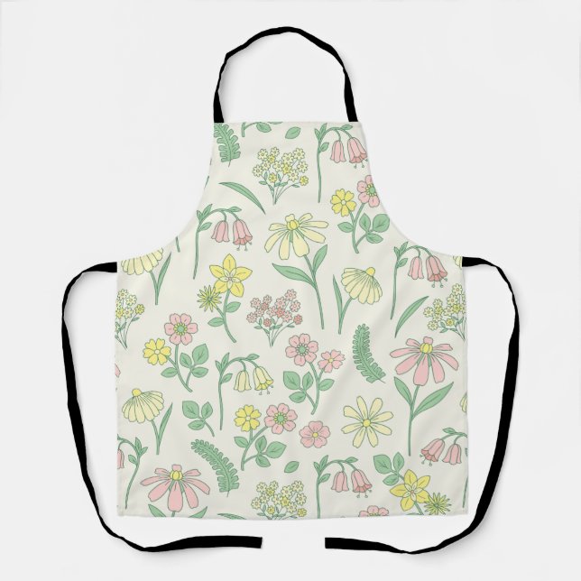 Cute Pastel Wildflower Pattern  Apron (Front)