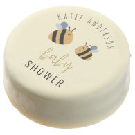 Cute Pastel Yellow Bumble Bee Baby Shower Chocolate Covered Oreo