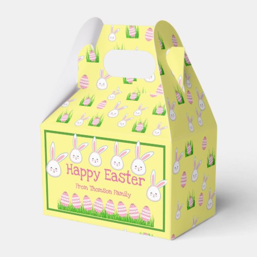 Cute Pastel Yellow Bunny Easter Egg  Favor Boxes