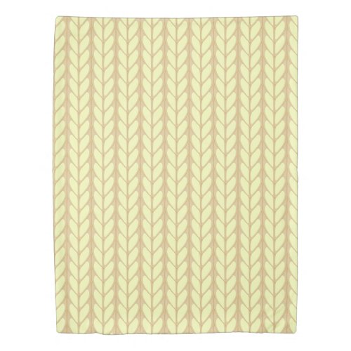 Cute Pastel Yellow Faux Chunky Hand Knit Pattern Duvet Cover