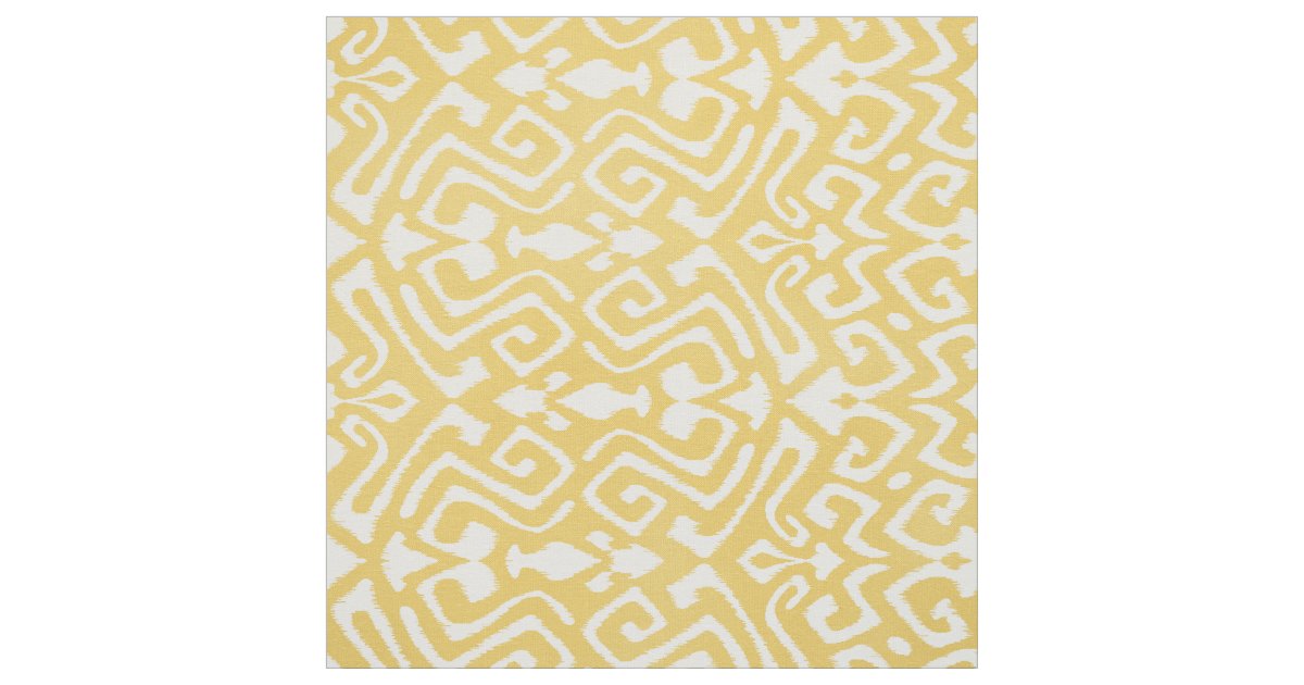 Cute Pastel Yellow Ikat Tribal Patterns Fabric Zazzle Com