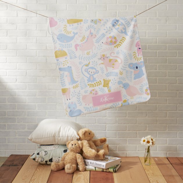 Zoo animal baby online blanket