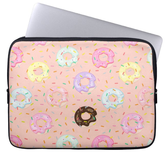 Cute pastry bakery pastel Sprinkles Donuts pattern Laptop Sleeve (Front)