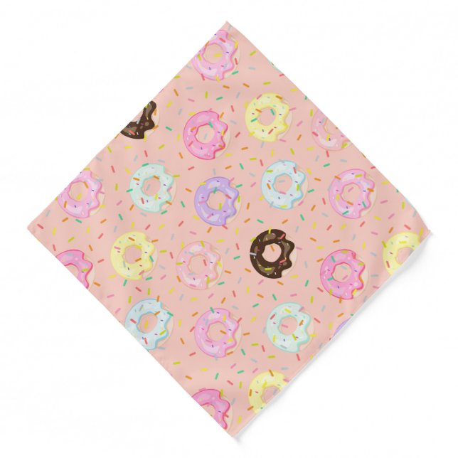 Cute pastry bakery shop Sprinkles Donuts pattern Bandana (Front)