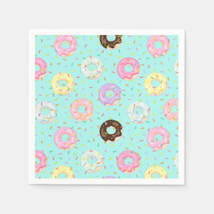 Cute pastry bakery shop Sprinkles Donuts pattern Napkins