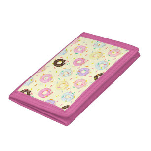 Cute pastry bakery shop Sprinkles Donuts pattern Tri-fold Wallet