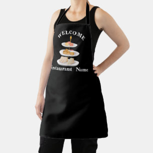 Cute pastry bakery shop welcome tea break name apron