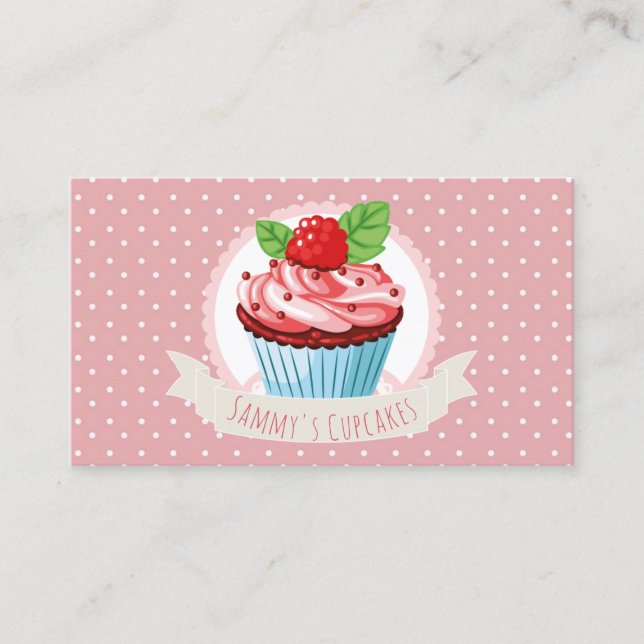 Cute Pastry Chef Cupcake Business Cards (Front)