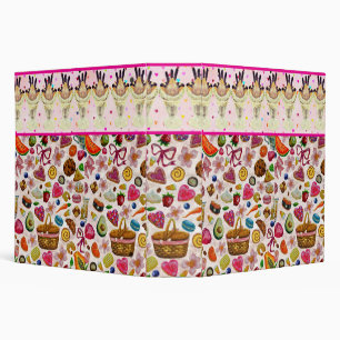 Cute Pastry Confections Sweets 3 Ring Binder