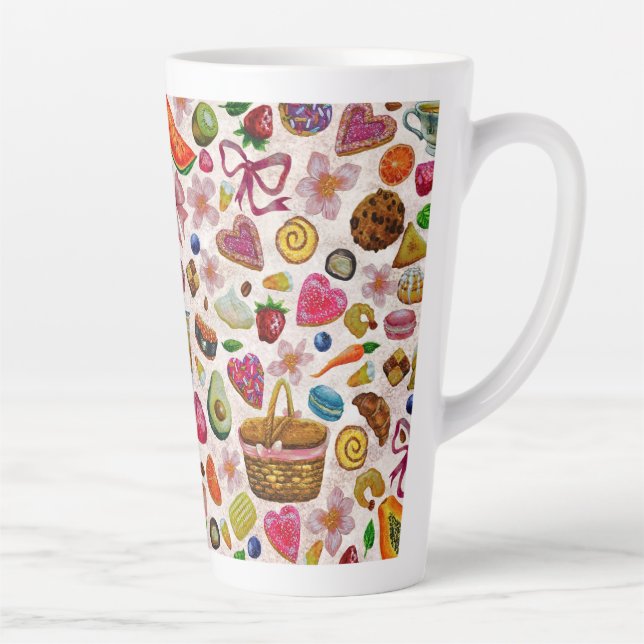 Cute Pastry Confections Sweets Latte Mug (Right)