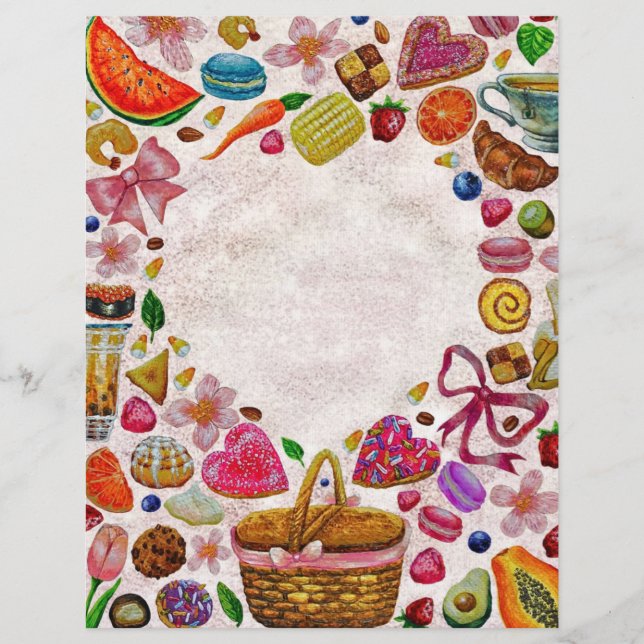 Cute Pastry Confections Sweets Letterhead (Front)