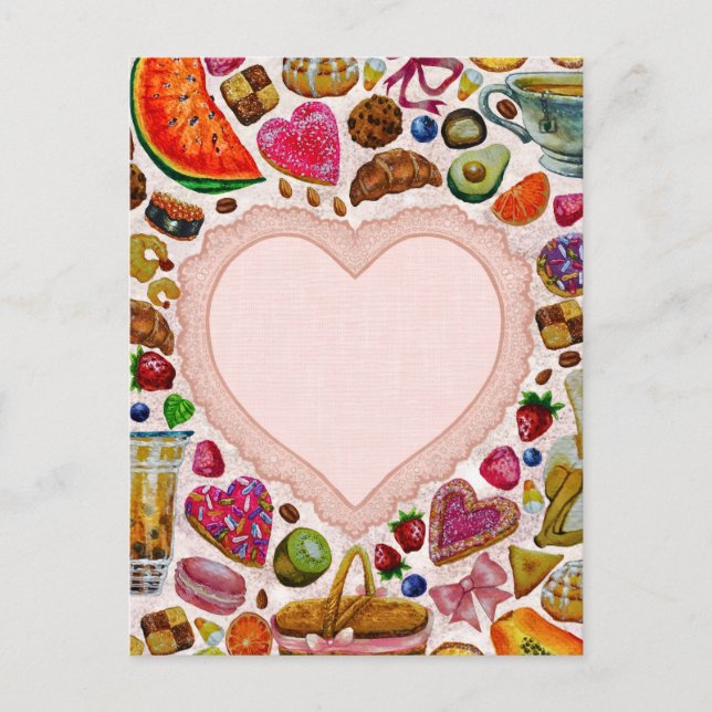 Cute Pastry Confections Sweets Postcard (Front)