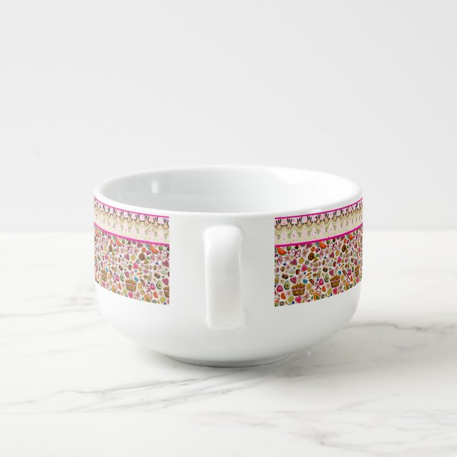 Cute Pastry Confections Sweets Soup Mug (Back)