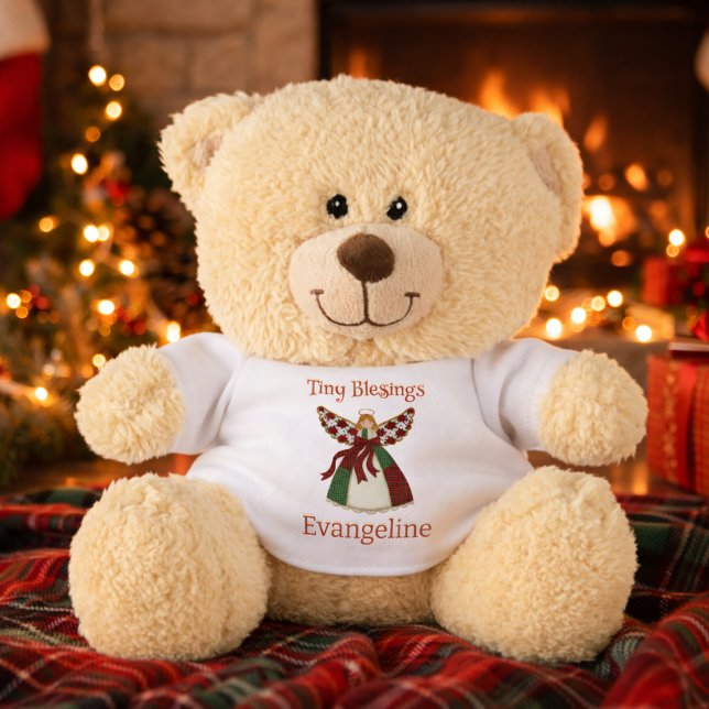 Cute Patchwork Angel – Personalized Baby Teddy Bear (Creator Uploaded)