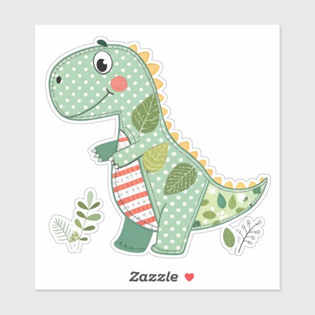 Cute Patchwork Baby Dinosaur Sticker (Sheet)