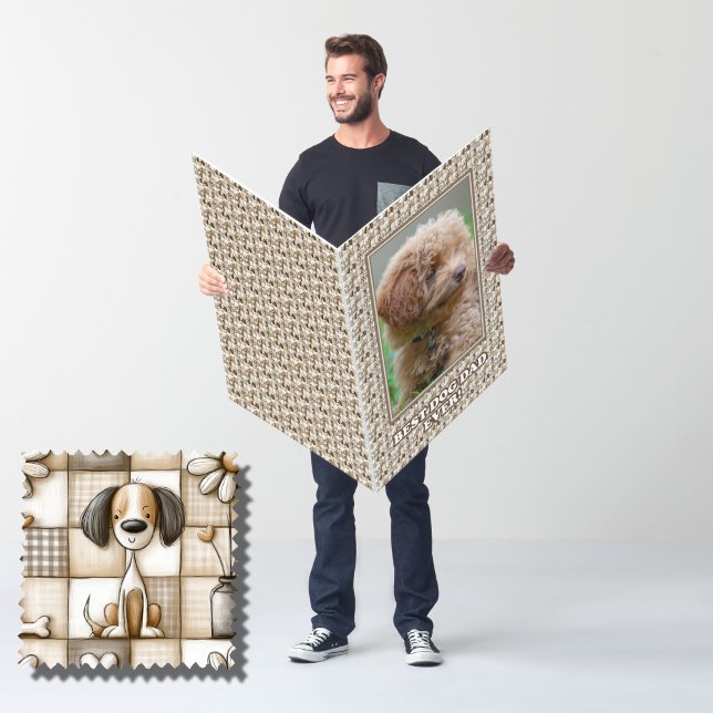 Cute Patchwork Dog Pattern for Dog Dad Card (Creator Uploaded)